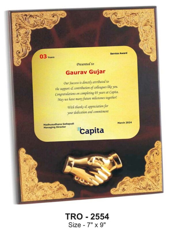 Handshake Wooden Plaque