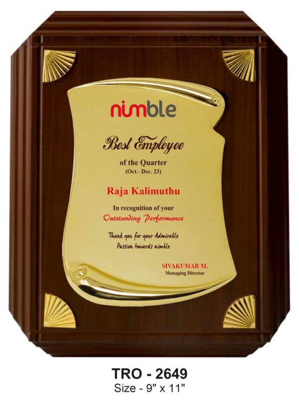 Gold Scroll Plaque