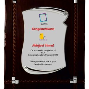 Silver Scroll Wooden Decorative Plaque