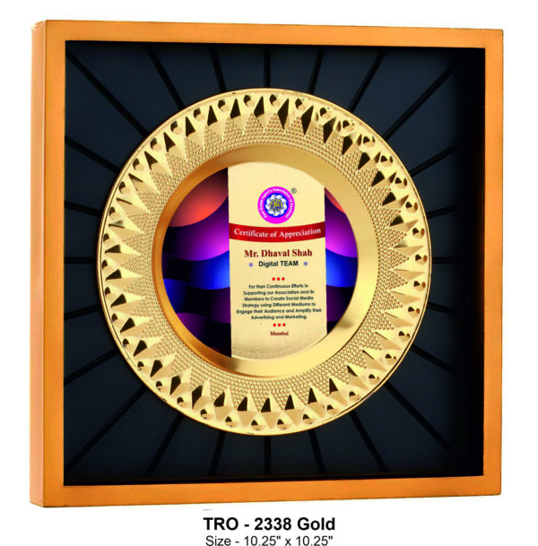 Premium Gold-Plated Metal Wooden Plaque