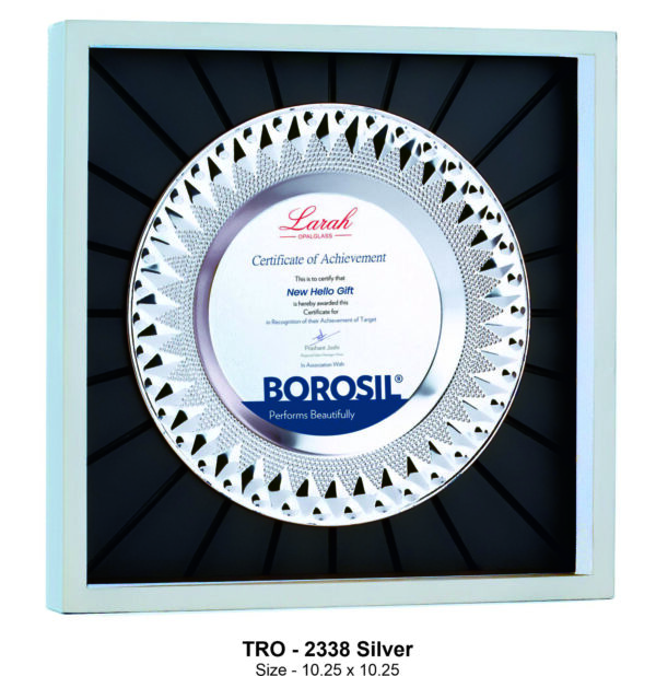 Premium Silver Metal Plate Wooden Plaque