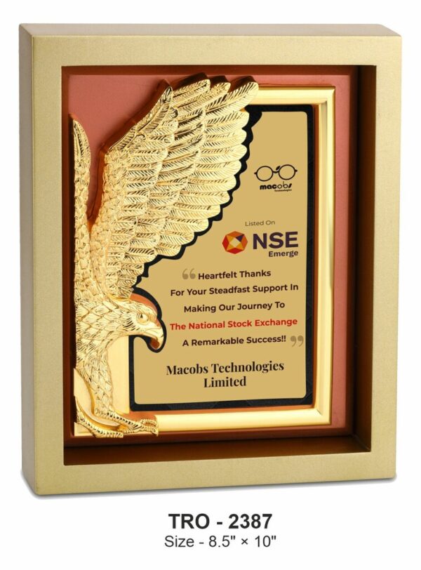 Majestic Eagle Emblem Wooden Plaque