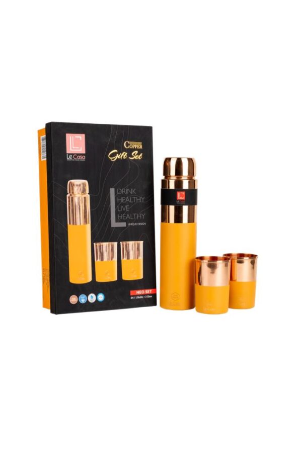 Yellow Finish Copper Water Bottle