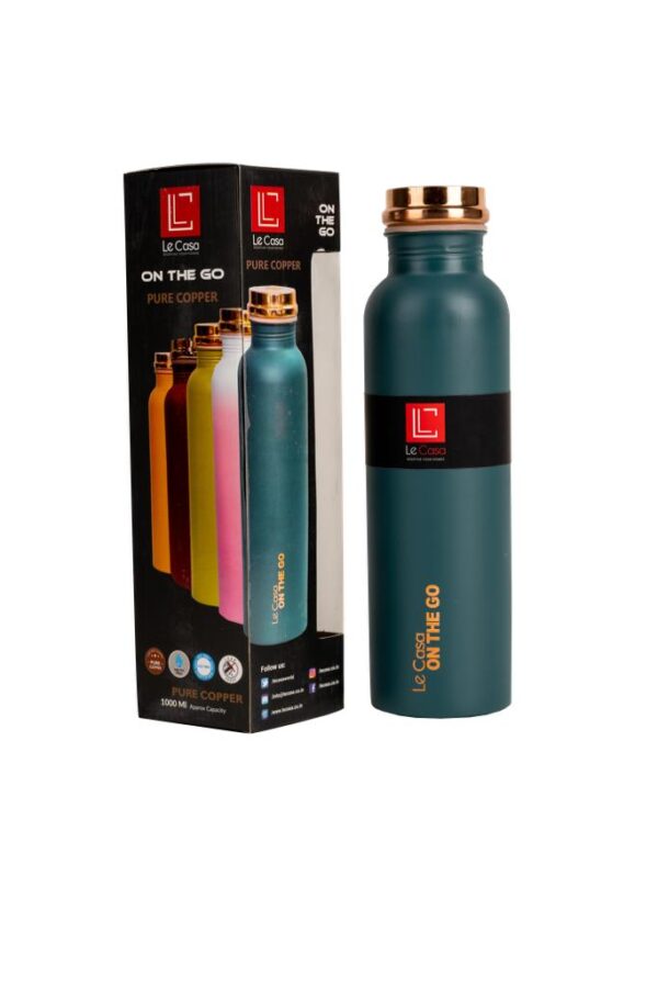 La Casa Blue Copper Water Bottle