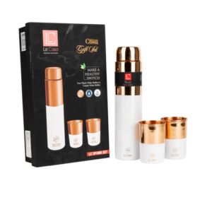 White Finish Copper Water Bottle