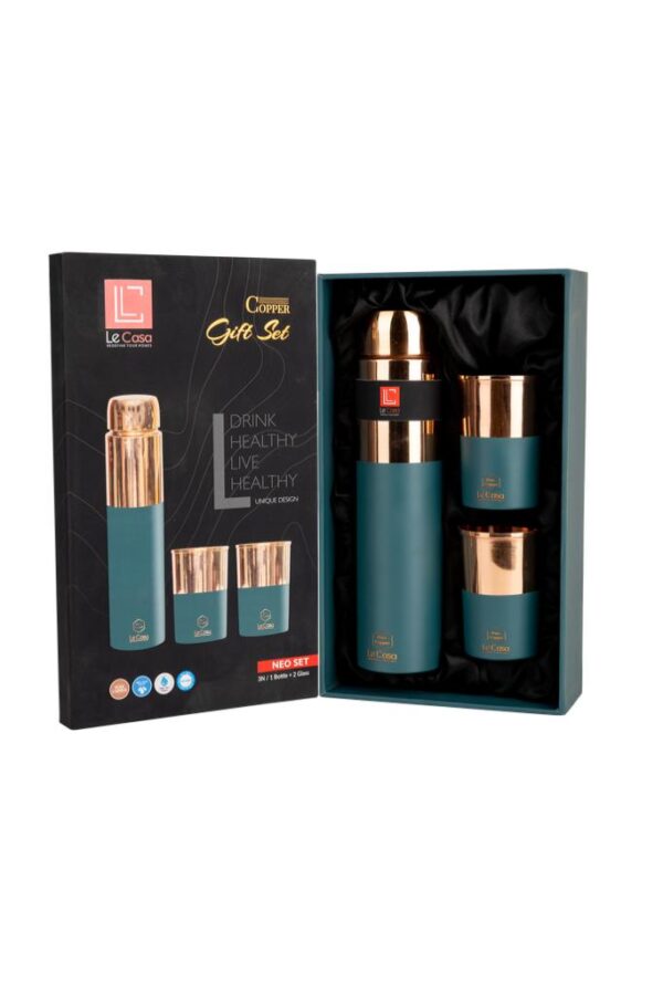 Blue Finish Copper Water Bottle