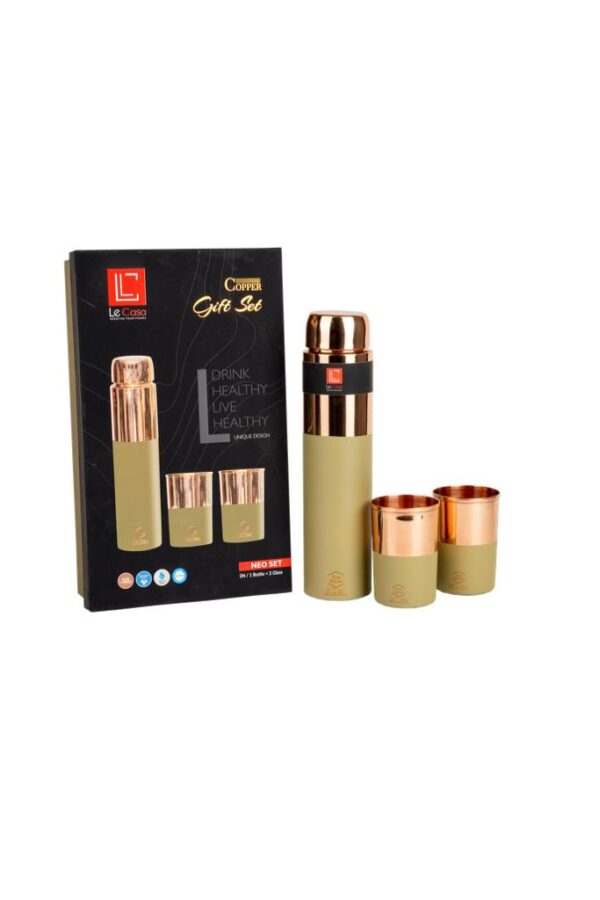 Le Casa Olive Green Copper Bottle
