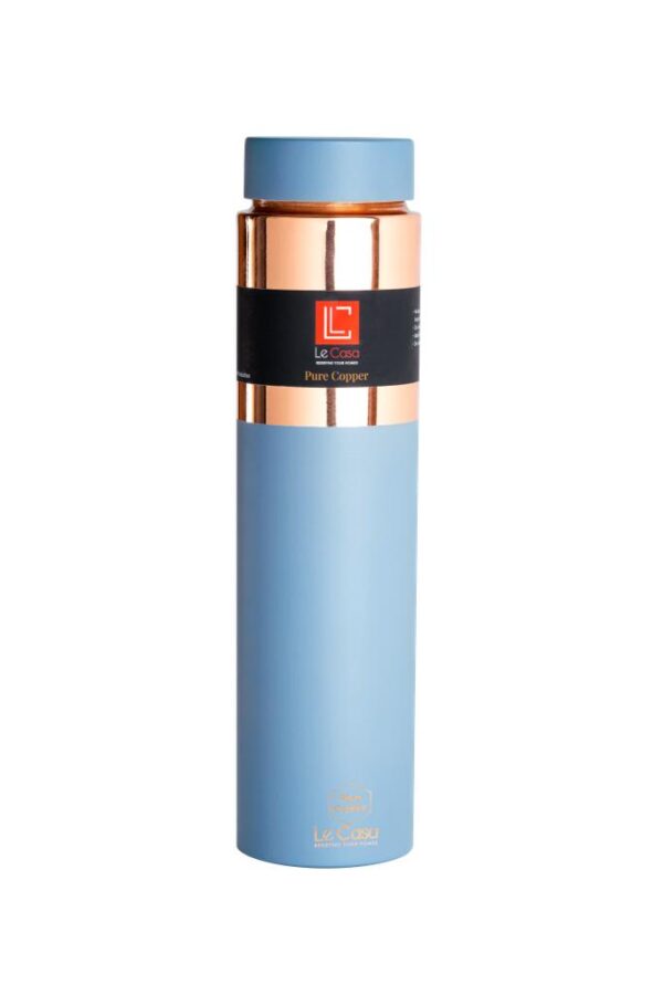 Le Casa Blue Matte Copper Water Bottle – 1000ml