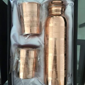 Floral Design Copper Water Bottle