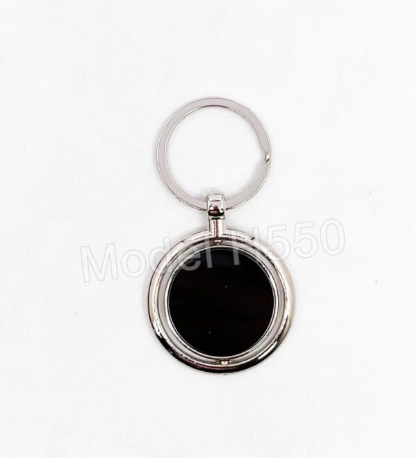 Rotating round shape metal keychain
